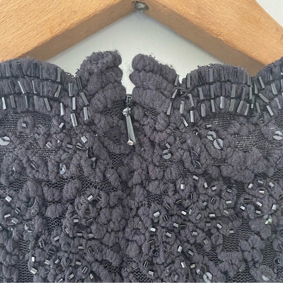 Vintage Rimini by Shaw Black Beaded Formal Dress Size 12 - Picture 6 of 7